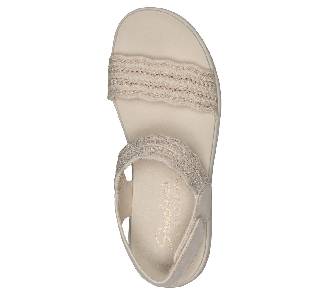 SKECHERS Arya W Femmes Décontractées Blanc cassé-Metallique-Tricot
