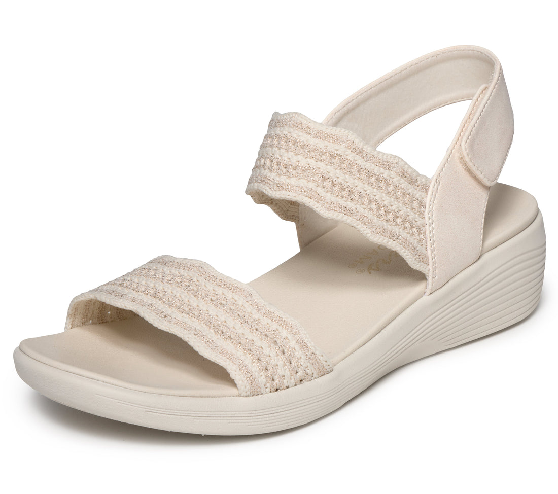 SKECHERS Arya W Femmes Décontractées Blanc cassé-Metallique-Tricot