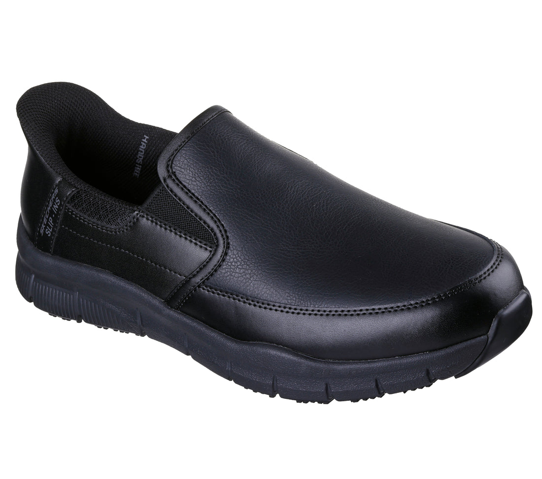 SKECHERS-WORK Slip ins Work Nampa   Broxtin men work in Black-Leather/Synthetic – product view