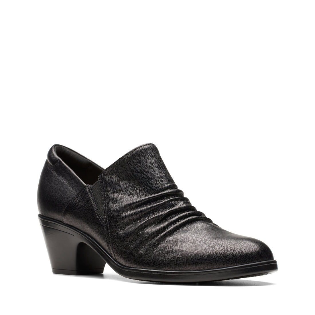 CLARKS Emily2-Cove-Wide Femmes Décontractées en cuir noir