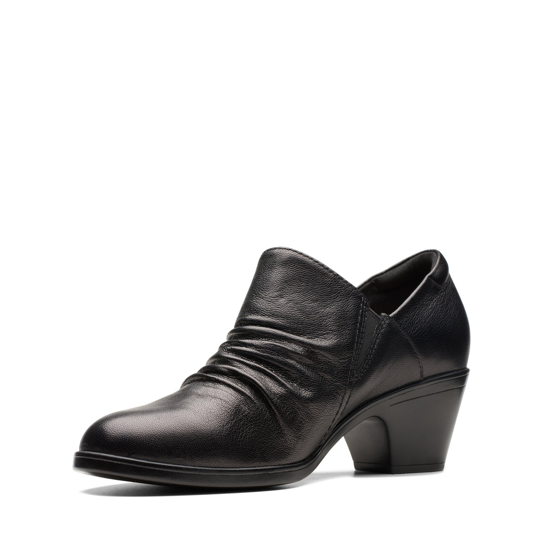 CLARKS Emily2-Cove-Wide women casual in Black-Leather – product view
