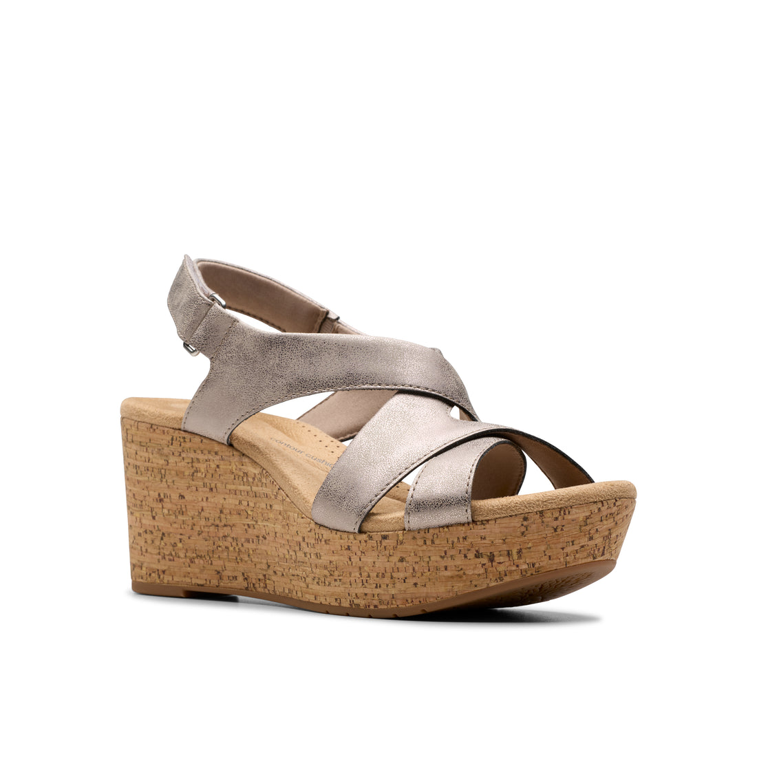 CLARKS Rose Style Taupe  Femmes Décontractées en cuir taupe métallique de qualité supérieure