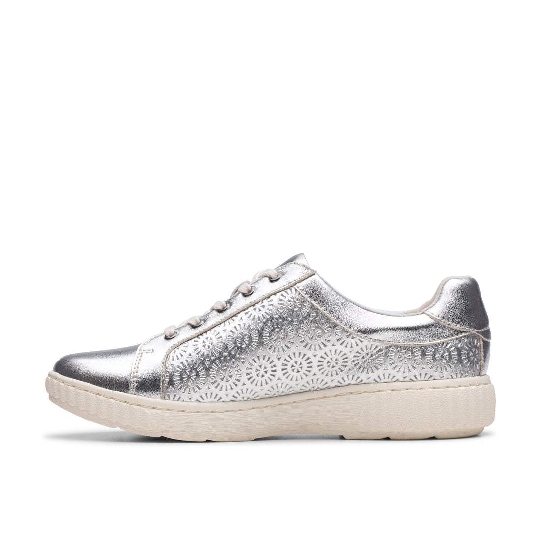CLARKS Caroline Rio women sneaker in Silver-Leather – product view