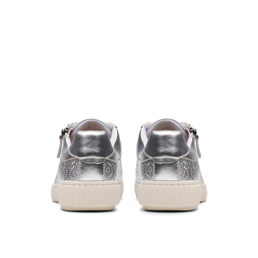 CLARKS Caroline Rio Argent Femmes Sneakers en Argent-cuir