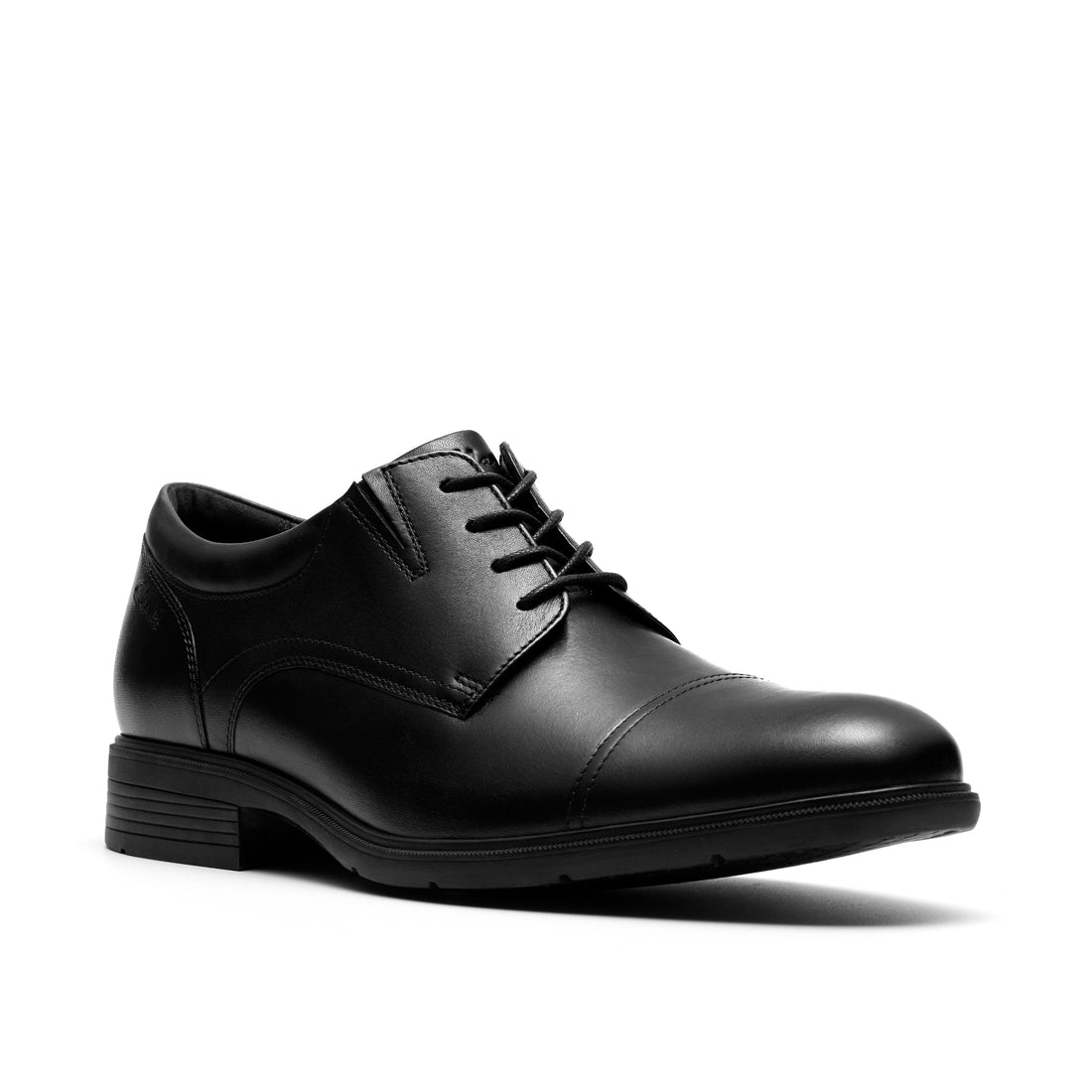 CLARKS Steadwell Cap Black men dress in Black-Leather – product view