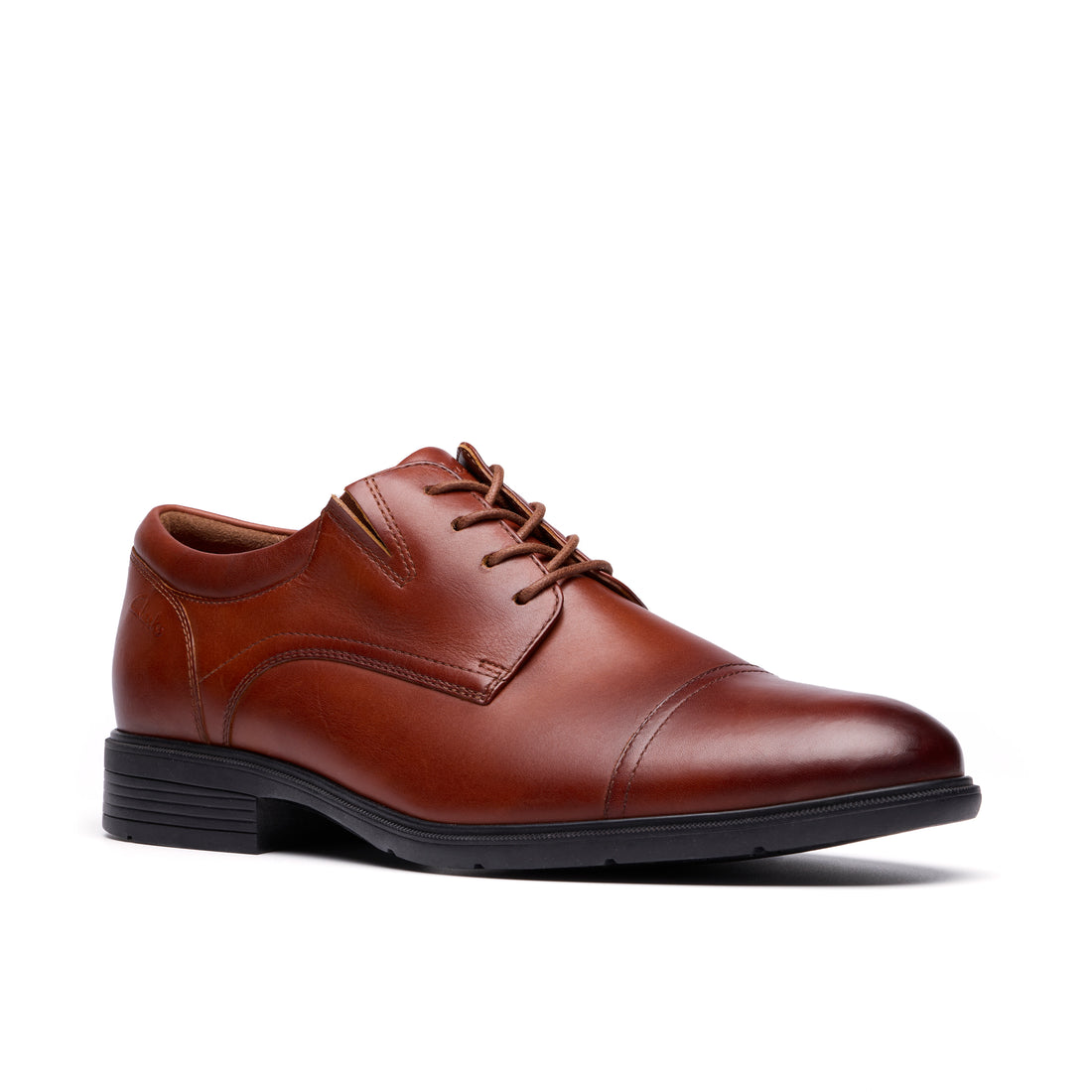 CLARKS Steadwell Cap men dress in Dark-Tan-Leather – product view