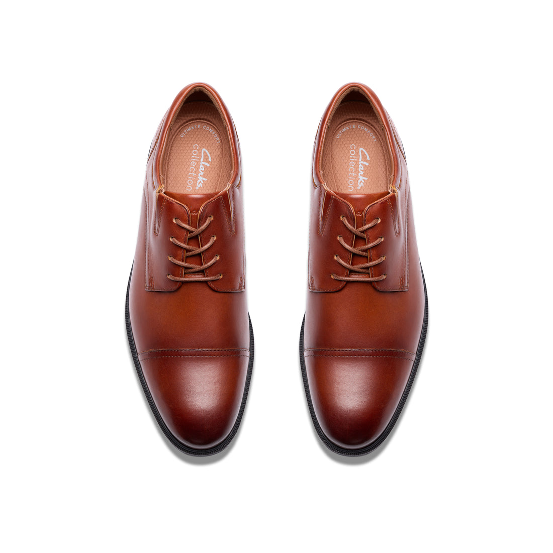 CLARKS Steadwell Cap men dress in Dark-Tan-Leather – product view