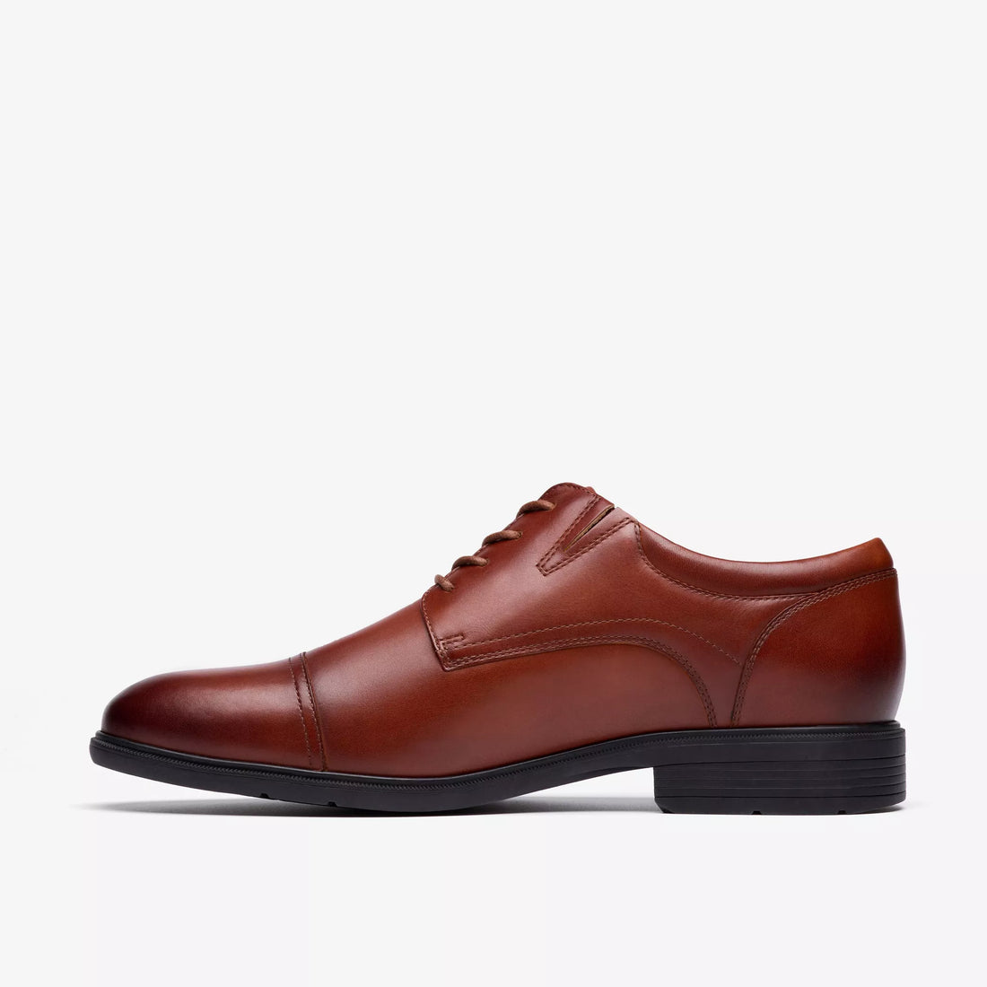 CLARKS Steadwell Cap Brun Hommes Habillées en cuir brun foncé