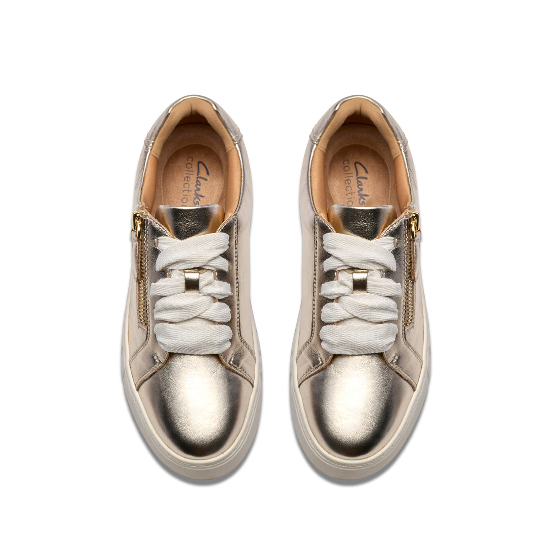 CLARKS Mykah Joy women sneaker in Gold-Leather – product view