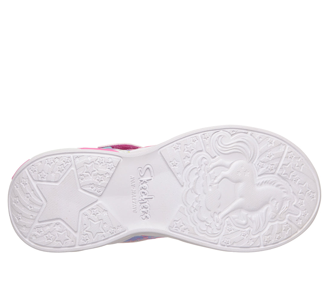 SKECHERS S Lights Unicorn Dreams Heart Spark kids performance in Pink multi colourway – product view