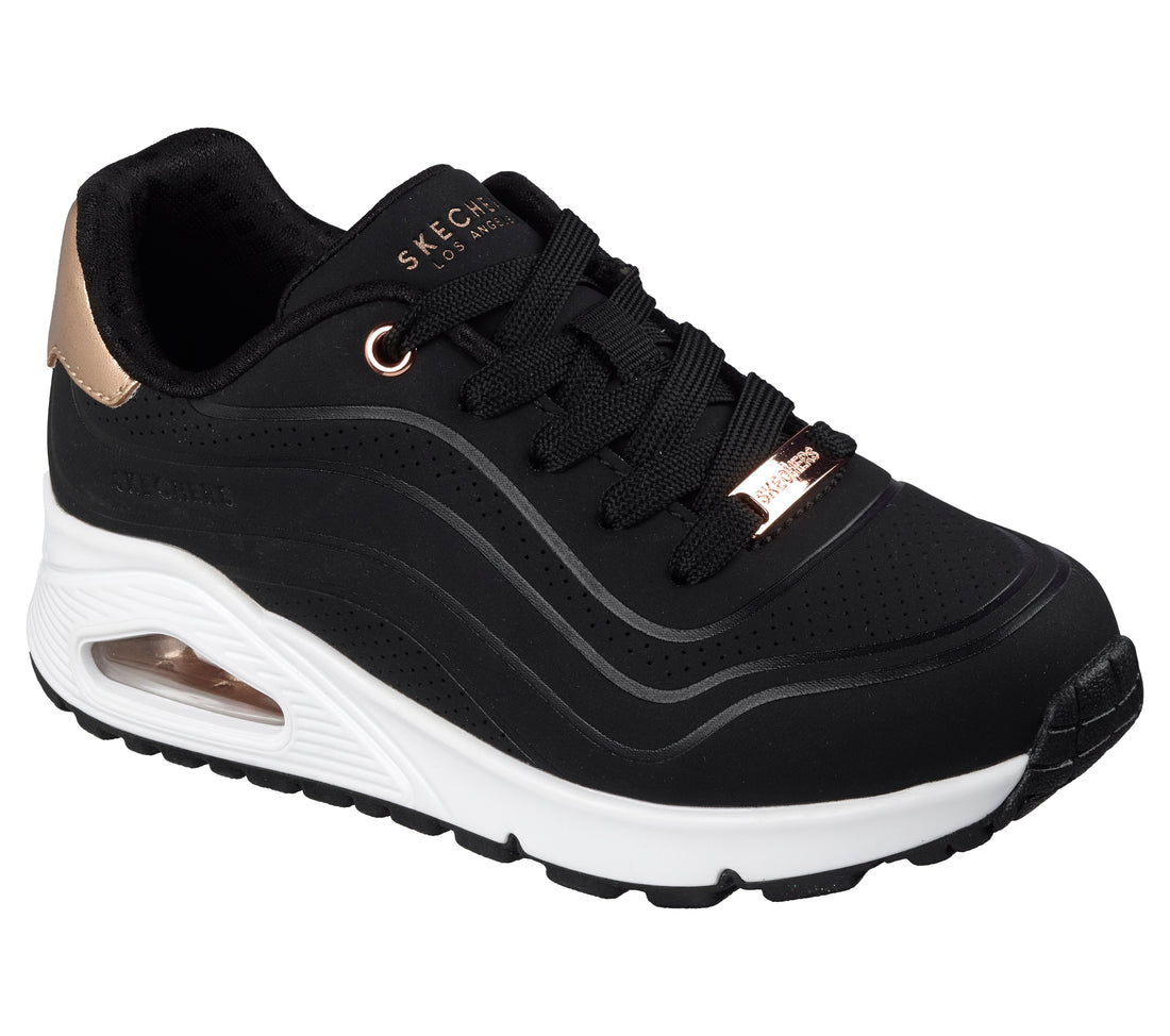 SKECHERS Uno-Gen-1 kids sneaker in black gold – product view