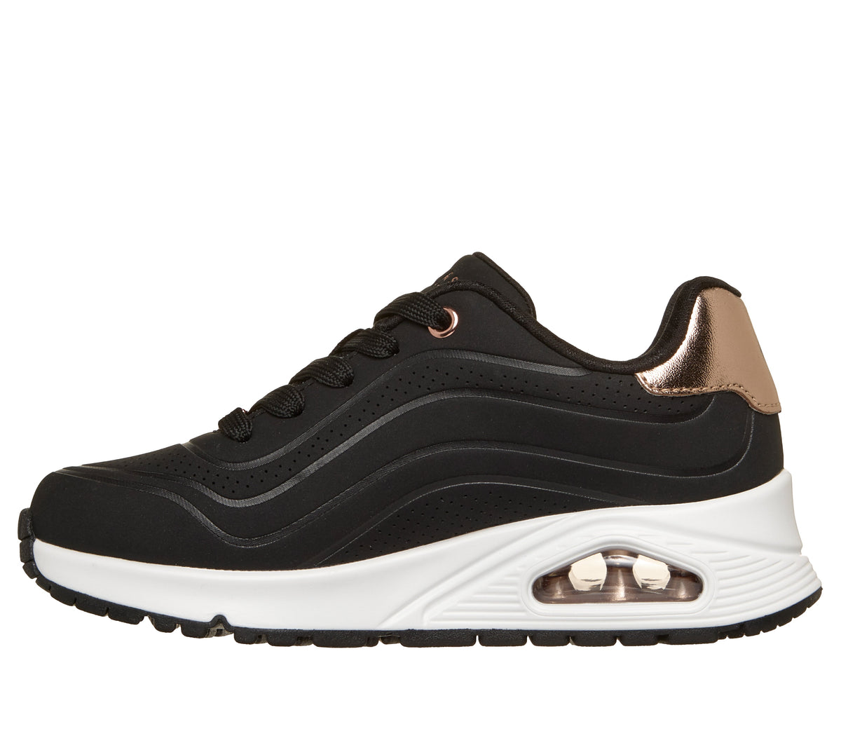 SKECHERS Uno-Gen-1 kids sneaker in black gold – product view