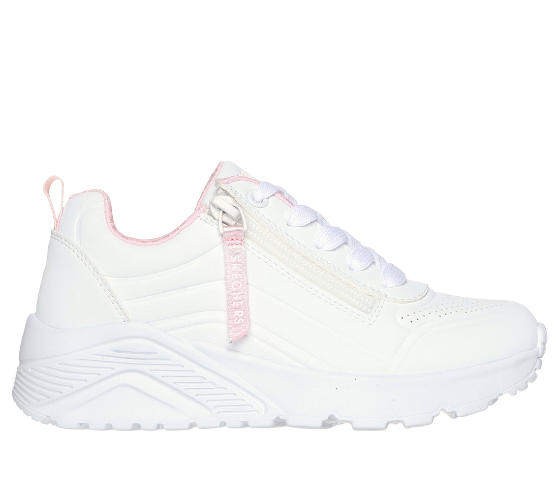 SKECHERS Uno-Lite-Easy-Zip kids sneaker in white – product view