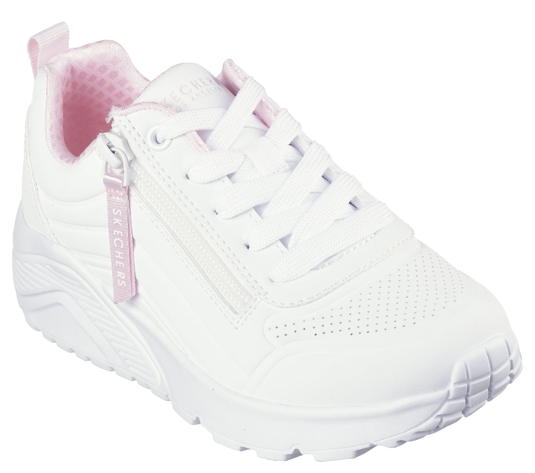 SKECHERS Uno-Lite-Easy-Zip kids sneaker in white – product view
