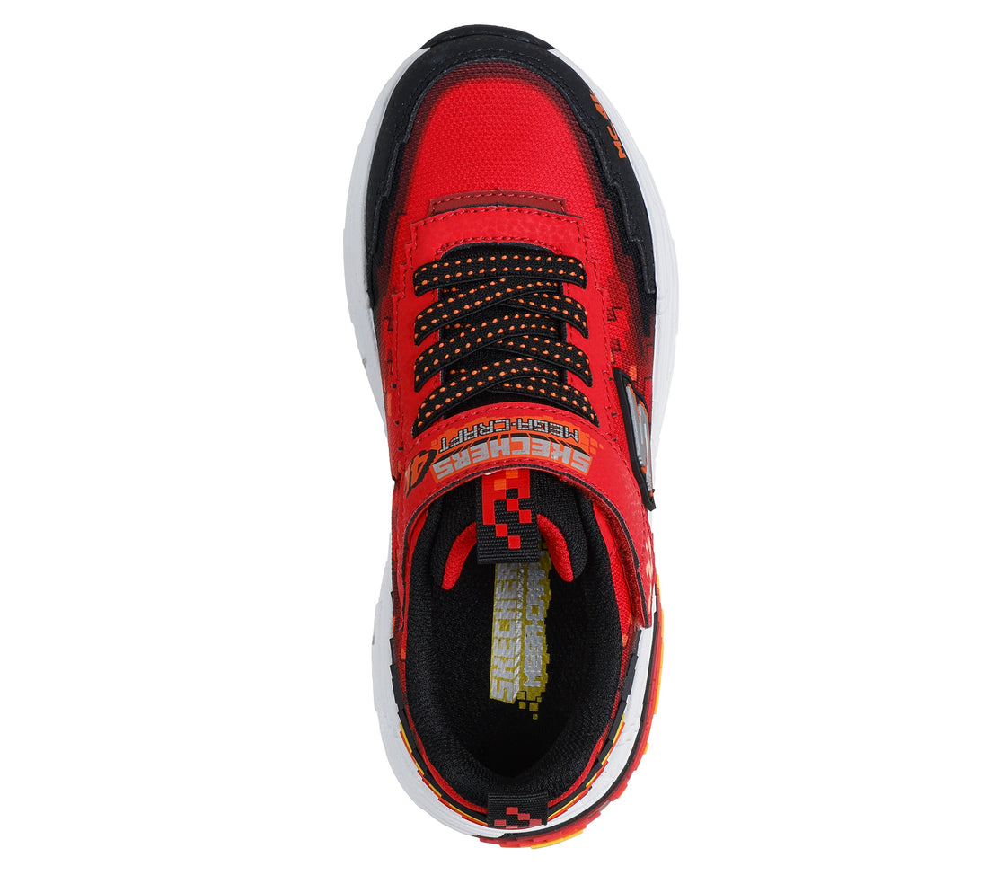 SKECHERS Mega Craft 4k Enfants performance Style audacieux rouge et noir 