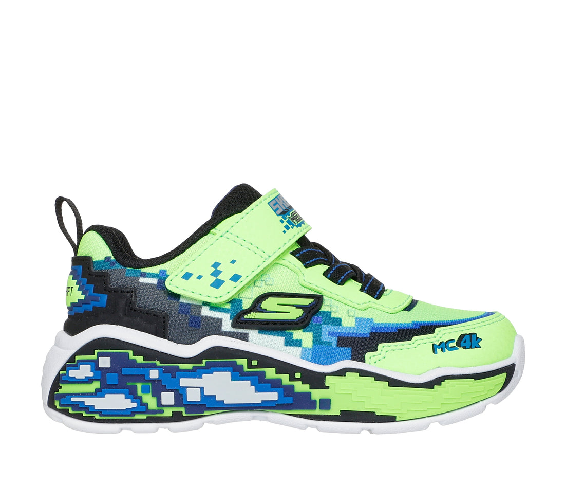 SKECHERS Mega Scene kids performance in Lime-black colourway – product view
