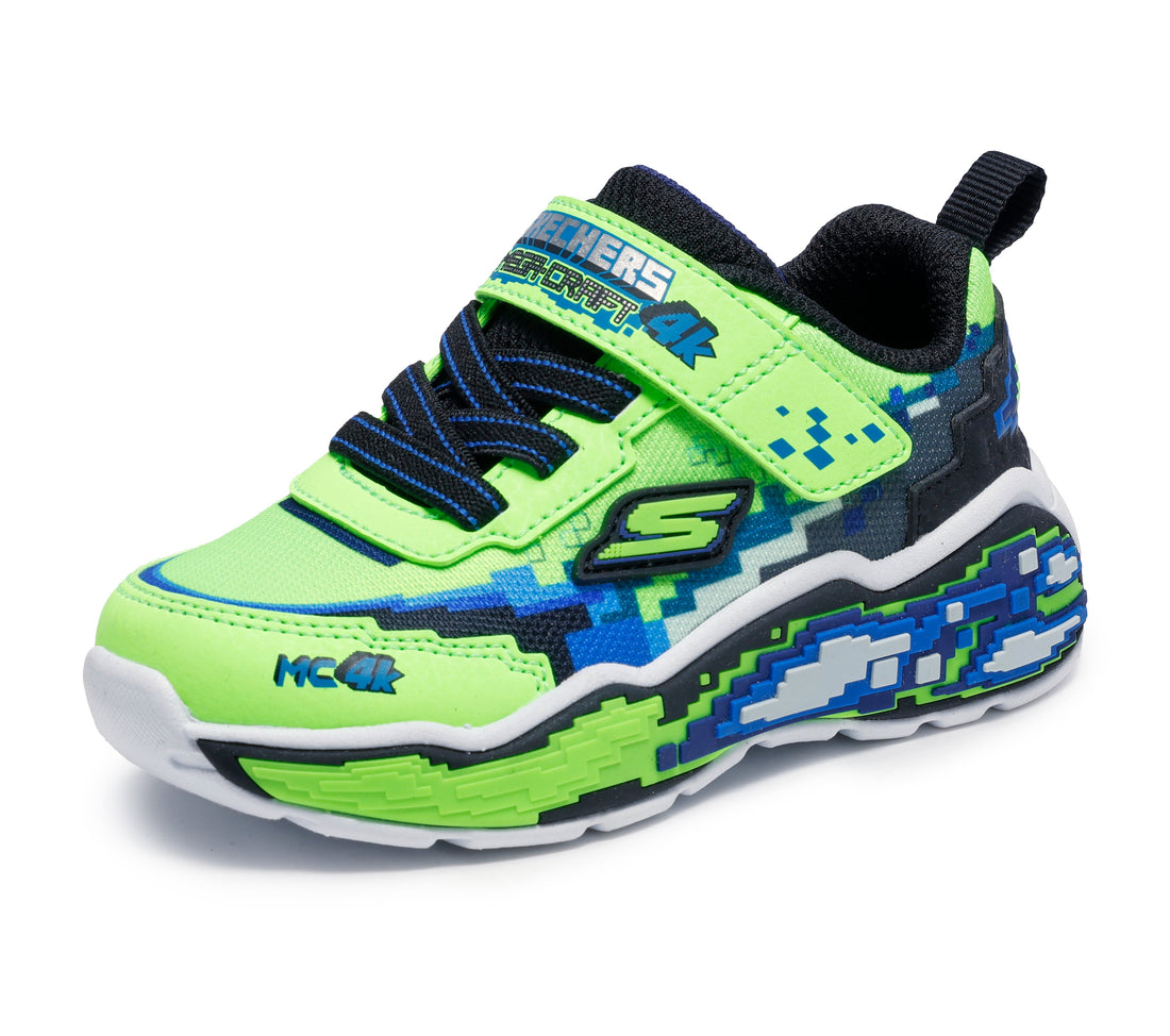 SKECHERS Mega Scene kids performance in Lime-black colourway – product view