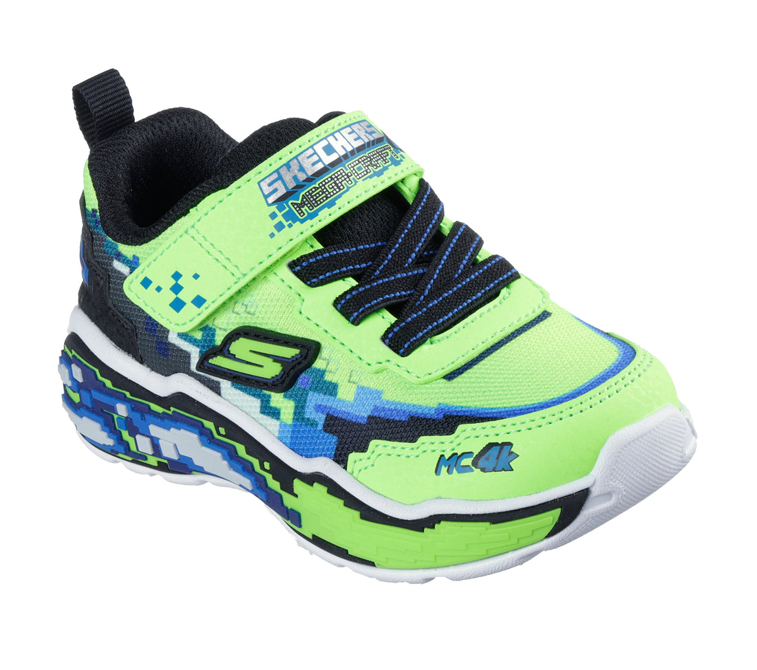 SKECHERS Mega Scene kids performance in Lime-black colourway – product view