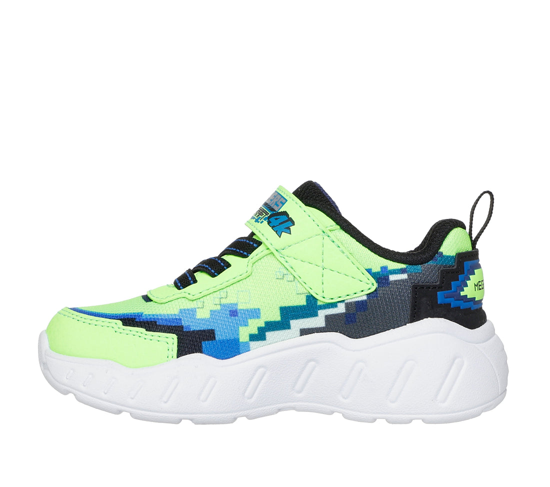 SKECHERS Mega Scene kids performance in Lime-black colourway – product view