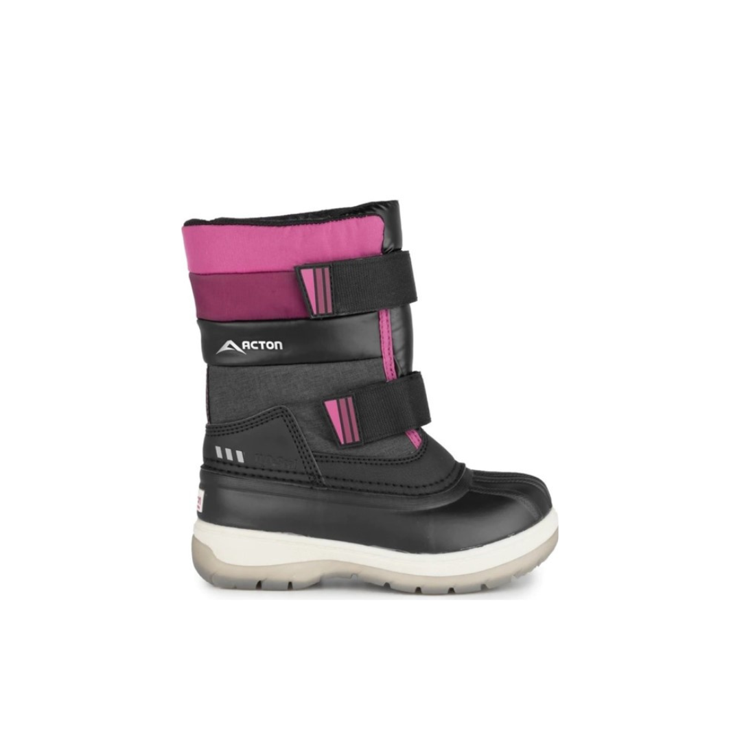 Acton Bubblegum winter boots waterproof for snow in black-product view