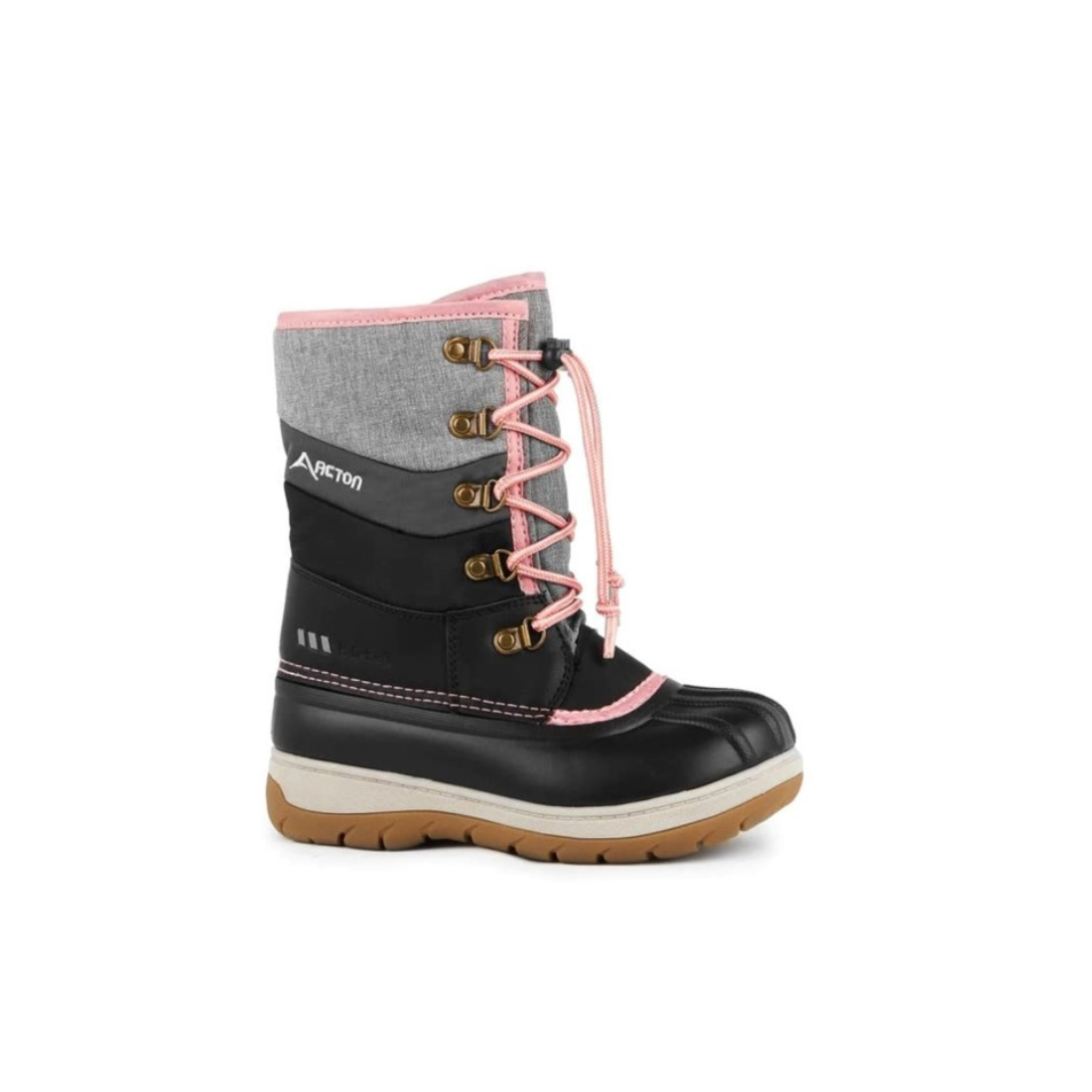 Acton Gummy winter boots, waterproof for snow, in pink-product view 
