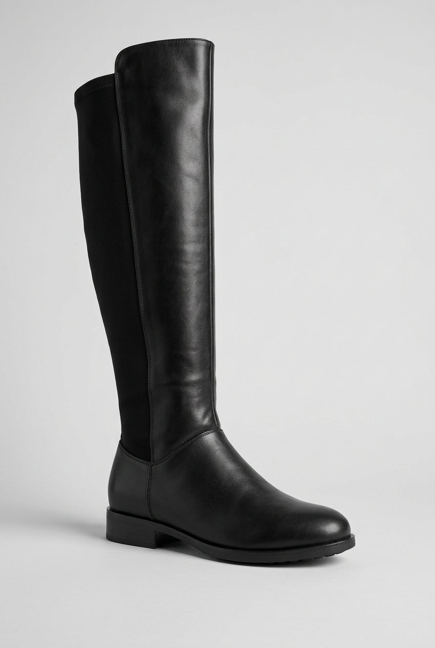 AQUA MODA Checkmate Too Women Casual knee-high Boots in Black vegan leather - product view