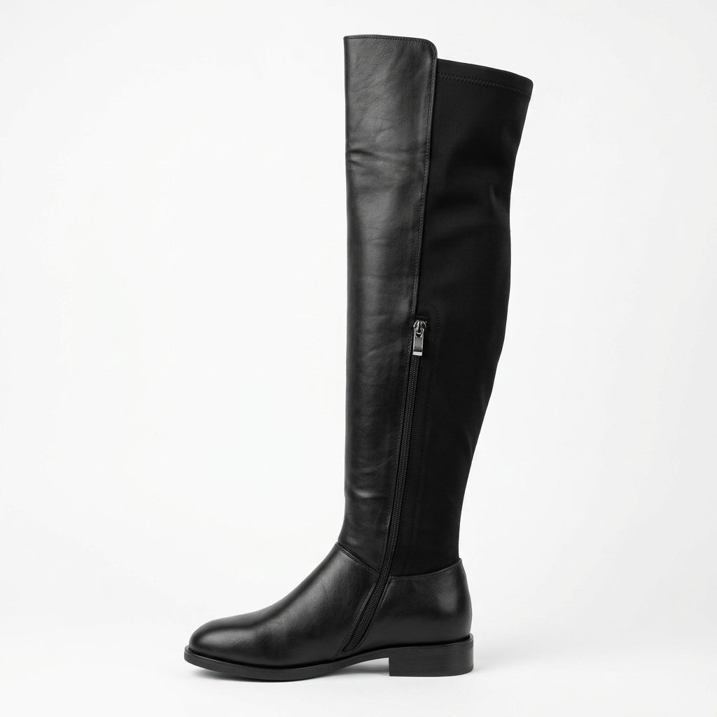 AQUA MODA Checkmate Too Women Casual knee-high Boots in Black vegan leather - product view