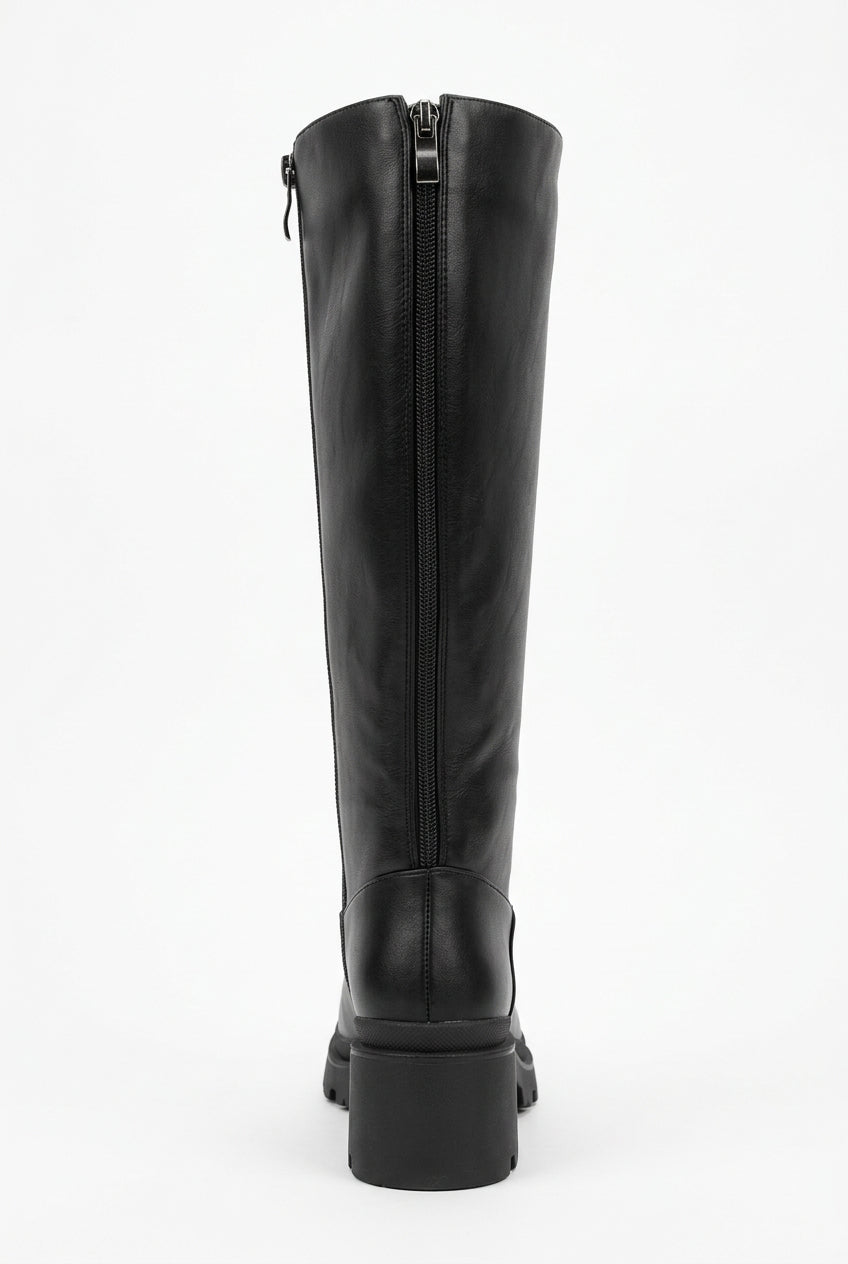 AQUA MODA Smooth Too Women Casual Tall Boots Black - product view