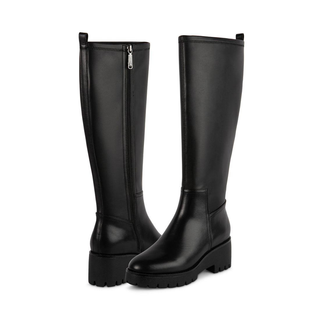 BLONDO Floris Women Dress waterproof Tall Boots in Black Leather 