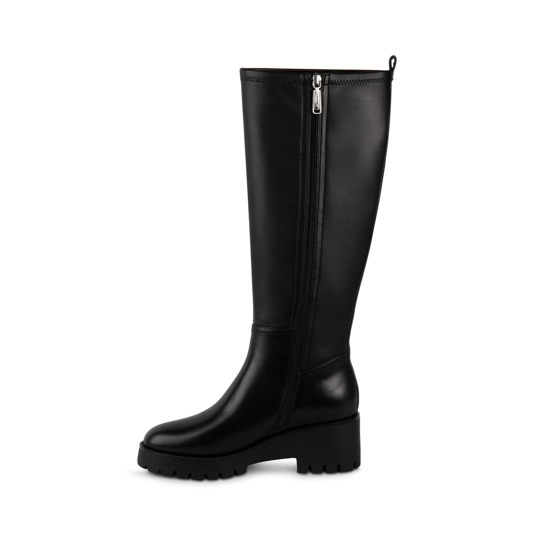 BLONDO Floris Women Dress waterproof Tall Boots in Black Leather 