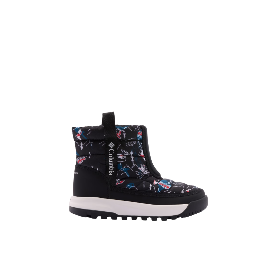COLUMBIA Snowtrot Mid Kids Winter Boots Black Mountopia- product view