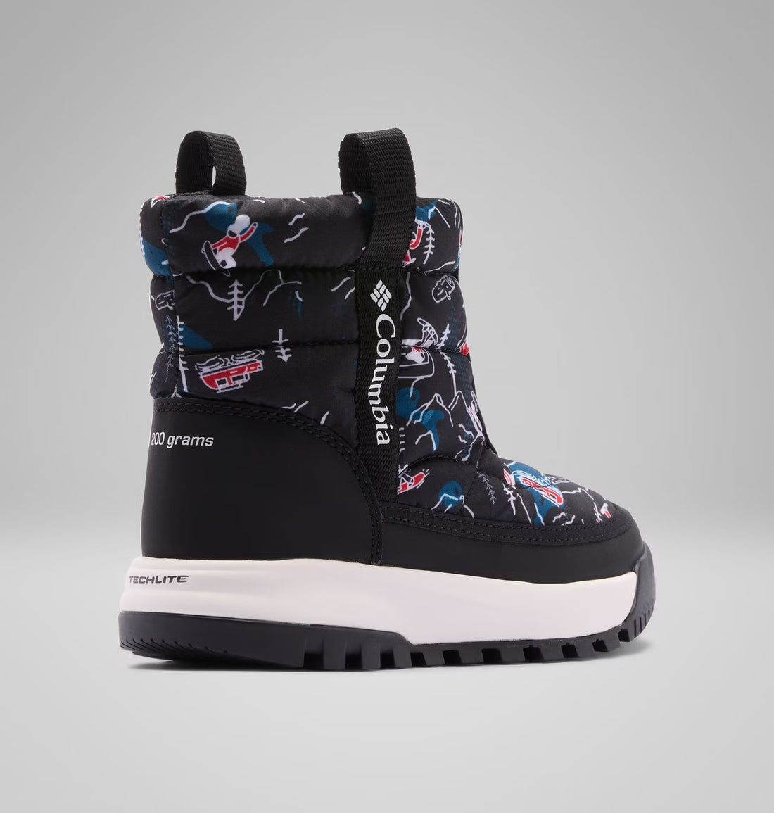 COLUMBIA Snowtrot Mid Kids Winter Boots Black Mountopia- product view