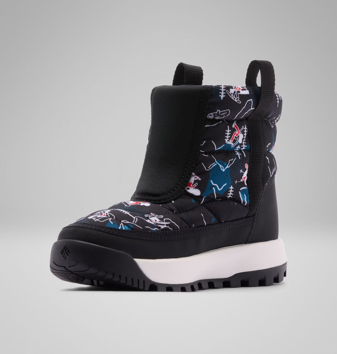 COLUMBIA Snowtrot Mid Kids Winter Boots Black Mountopia- product view