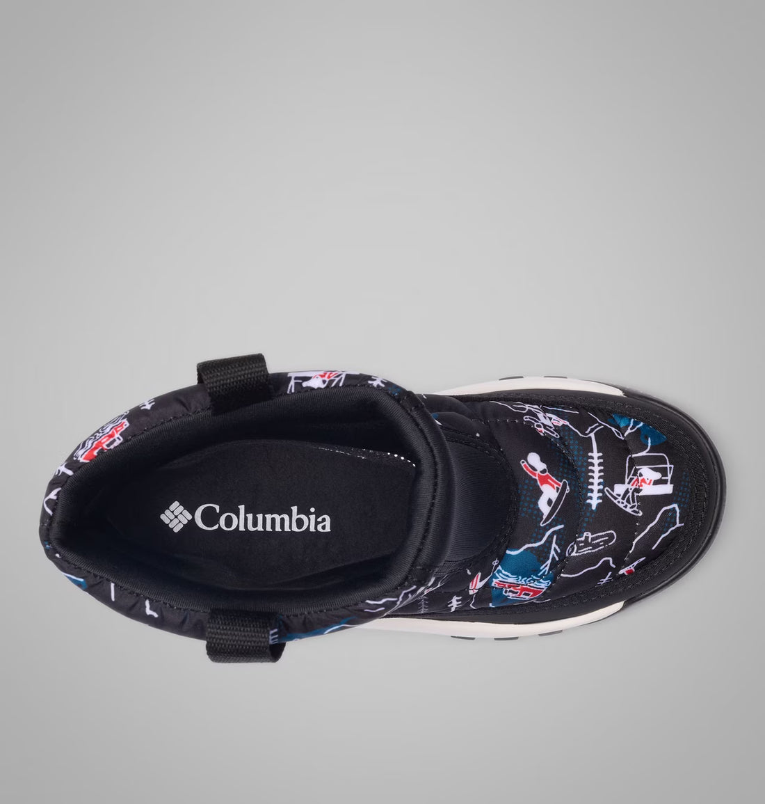 COLUMBIA Snowtrot Mid Kids Winter Boots Black Mountopia- product view