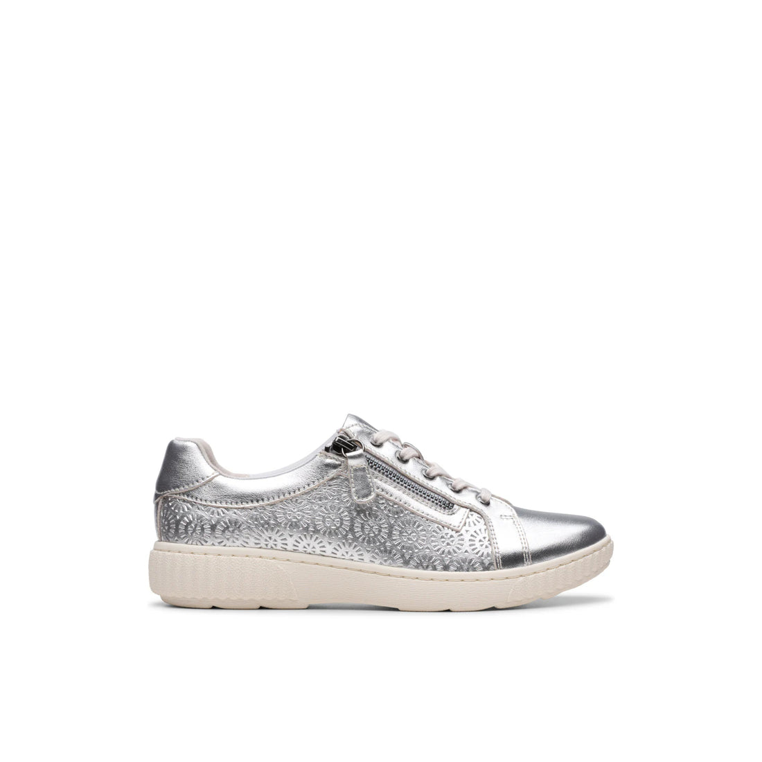 CLARKS Caroline Rio women sneaker in Silver-Leather – product view