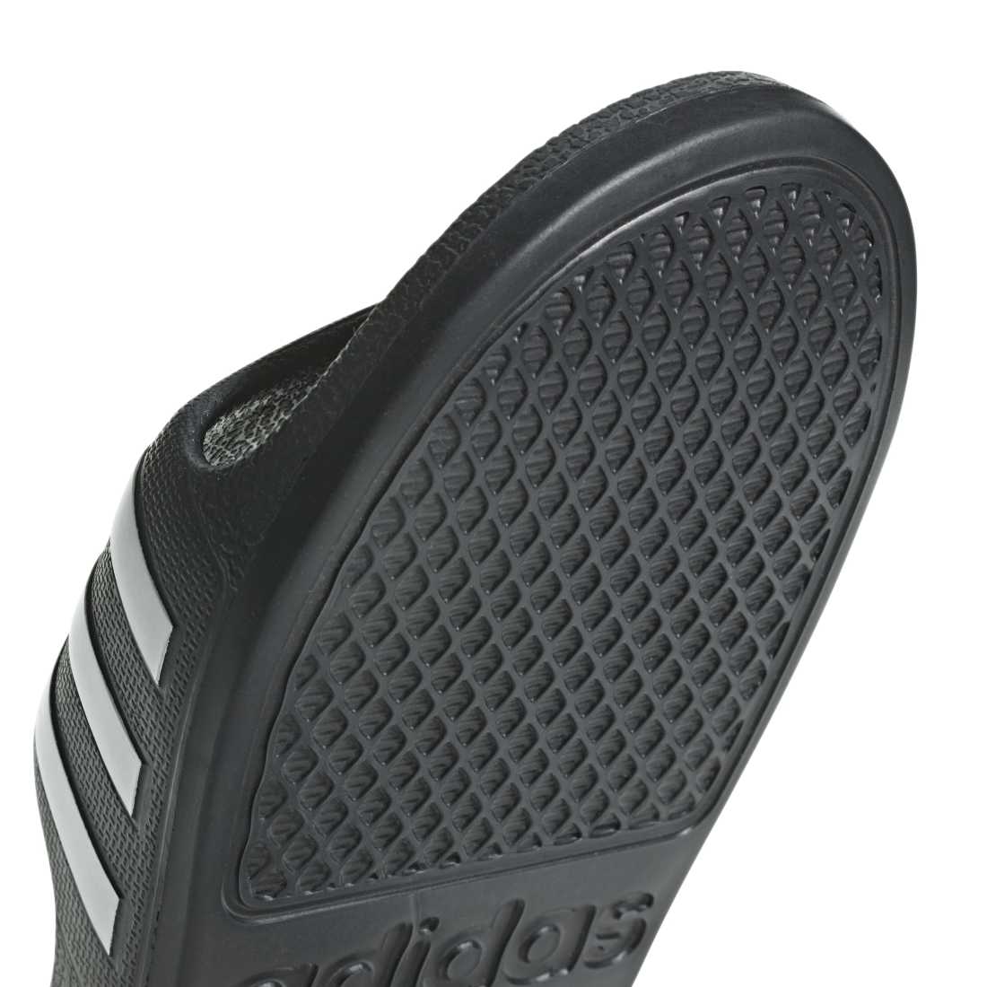 ADIDAS Adilette Aqua K kids slides in CORE-BLACK/FTWR-WHITE/CORE-BLACK – product view