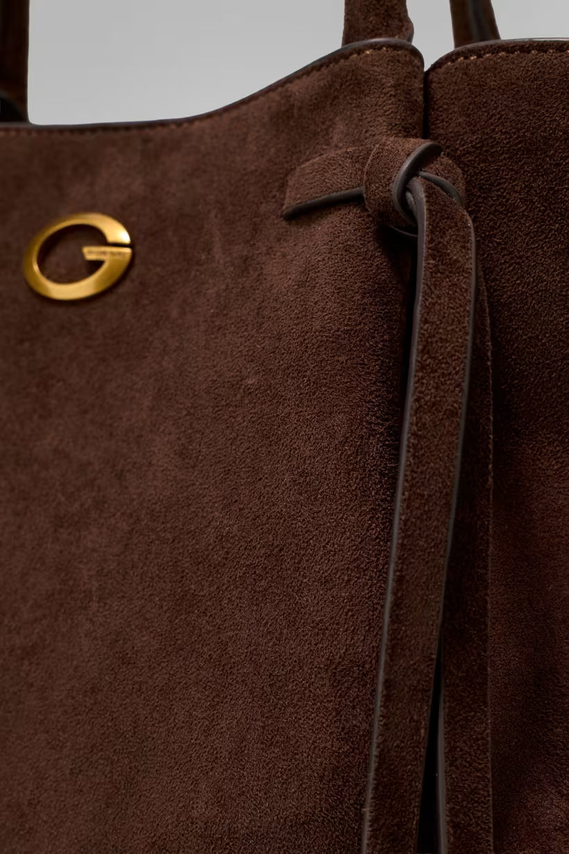 Allegra suede tote bag