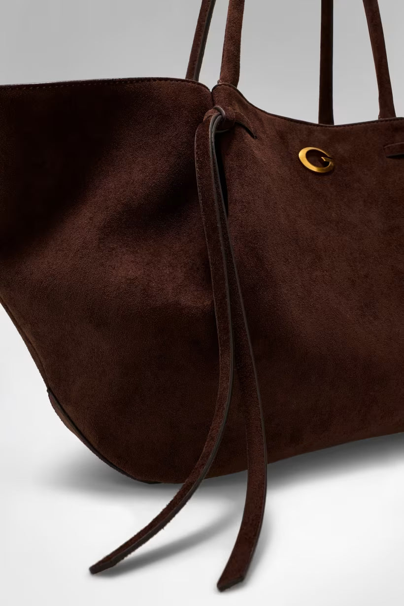 Allegra suede tote bag