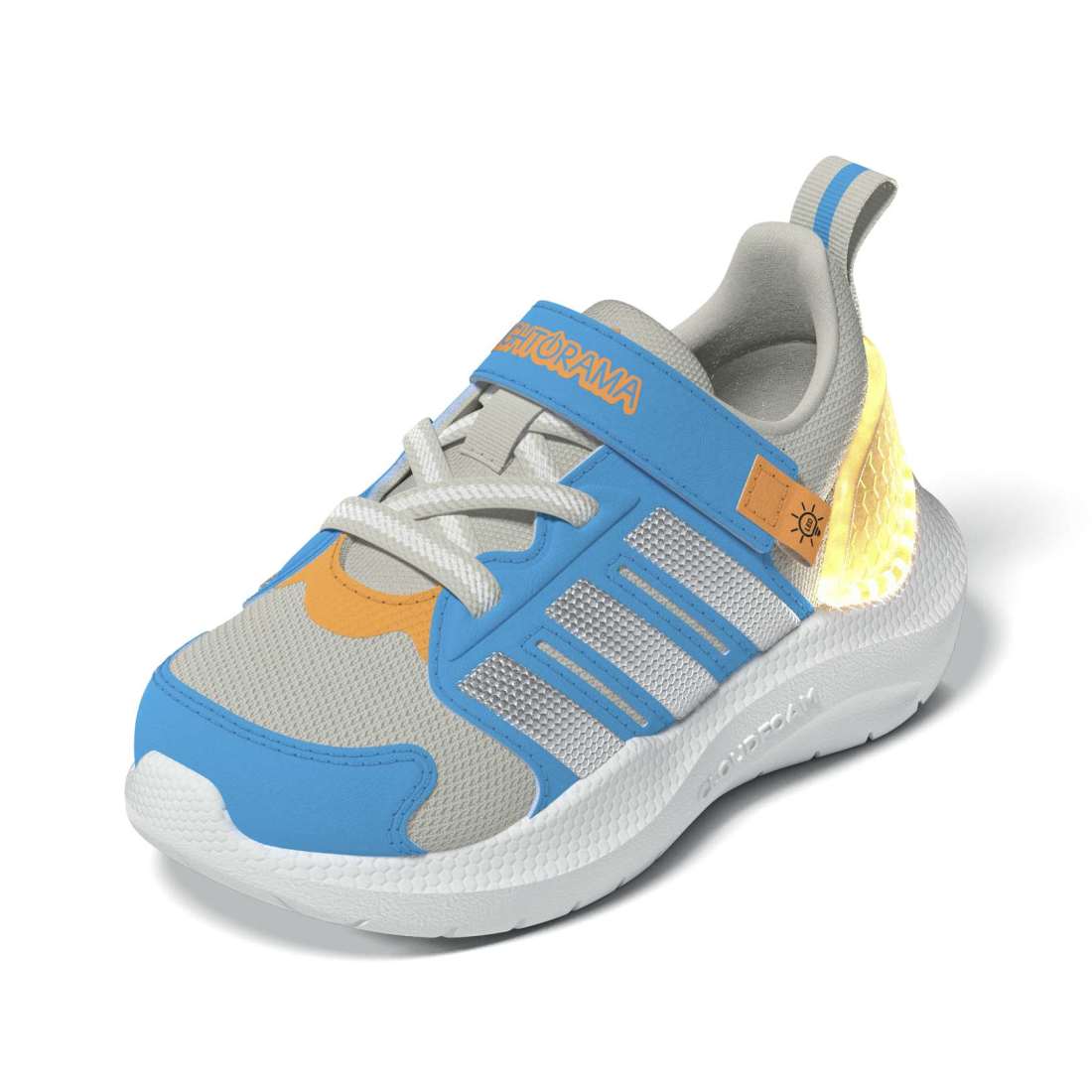 ADIDAS Lightorama RNR EL I kids performance in GREY-ONE/MATTE-SILVER/LUCID-AQUAMARINE – product view