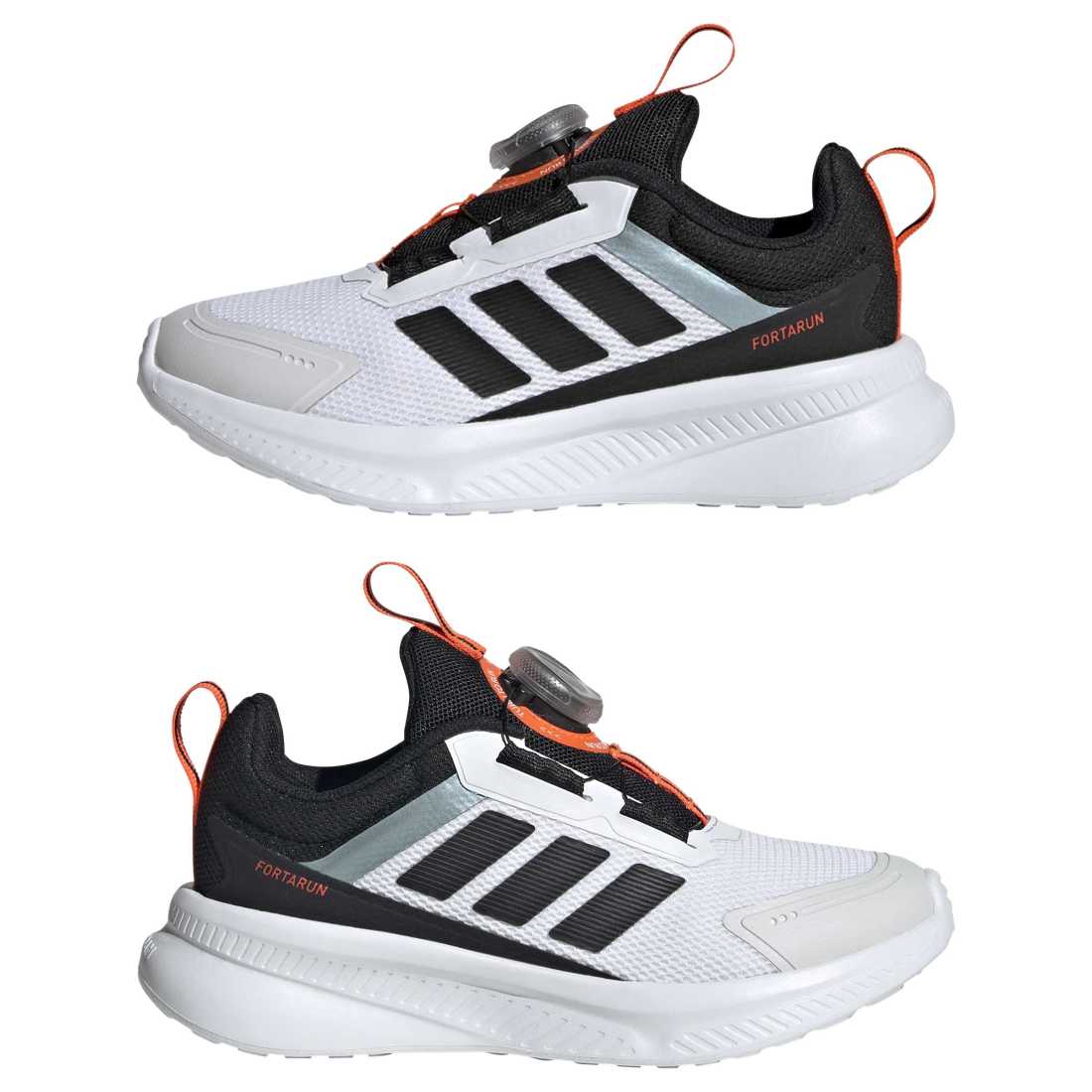 ADIDAS Fortarun 4.0 Boa C kids performance in FTWR-WHITE/CORE-BLACK/IMPACT-ORANGE – product view
