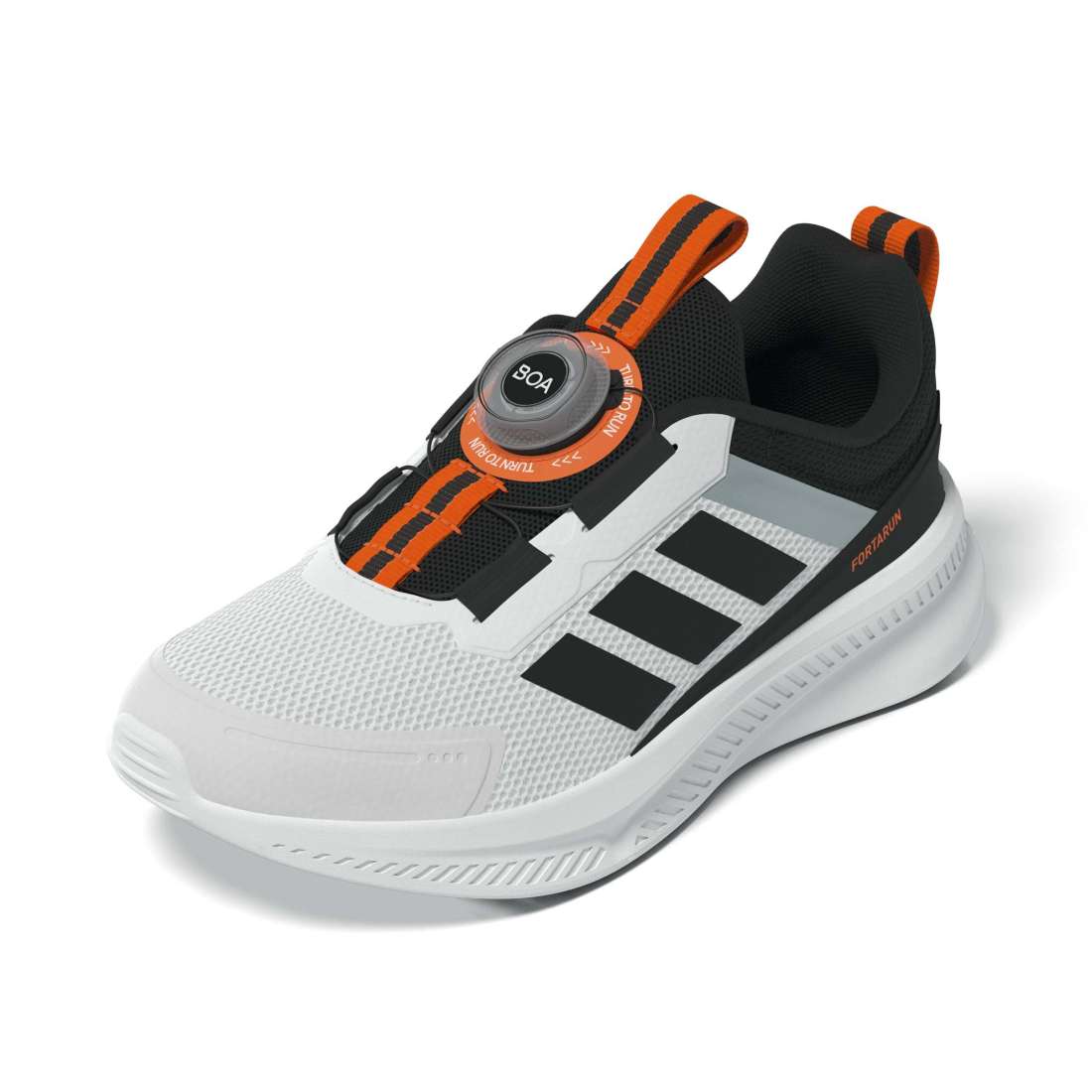 ADIDAS Fortarun 4.0 Boa C kids performance in FTWR-WHITE/CORE-BLACK/IMPACT-ORANGE – product view