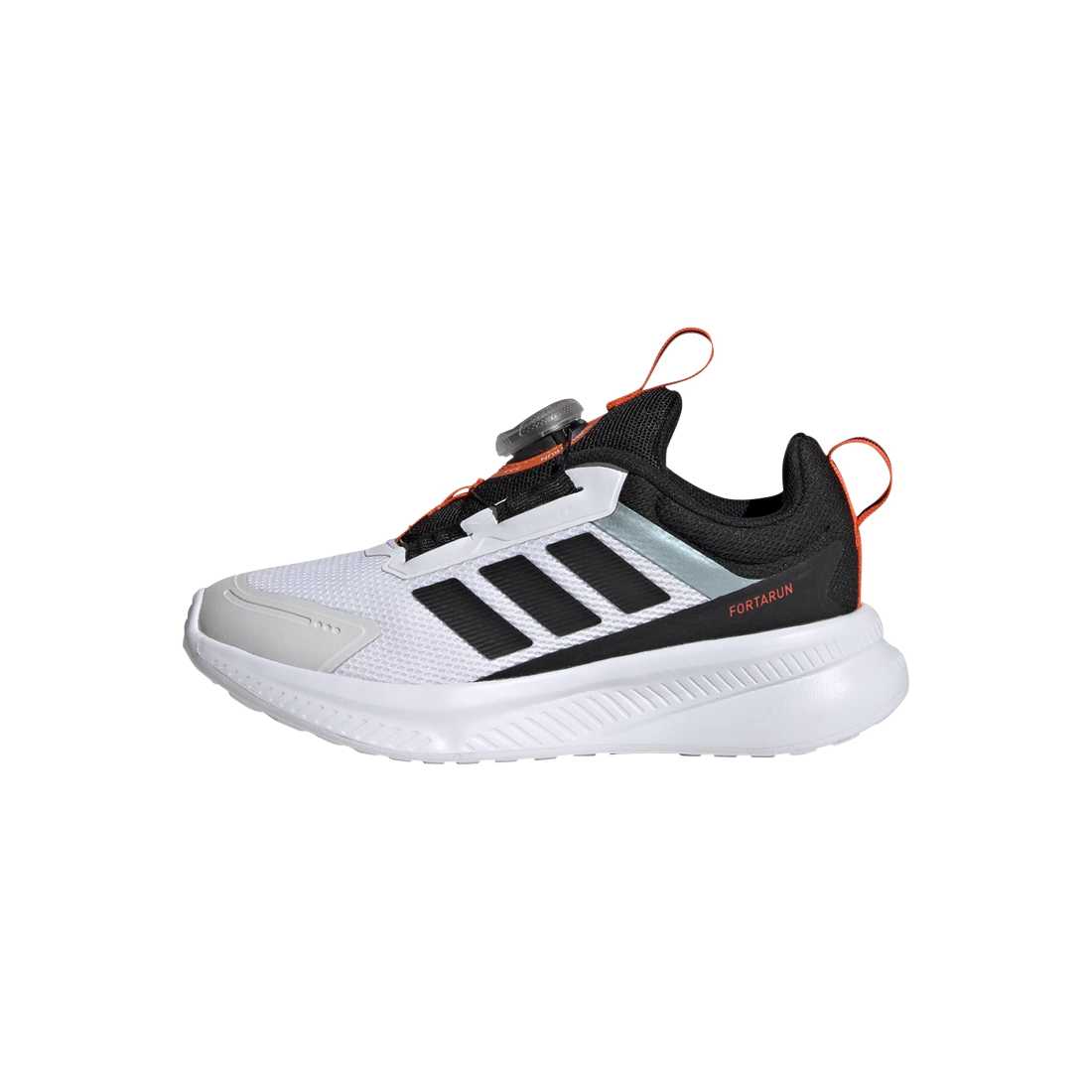 ADIDAS Fortarun 4.0 Boa C kids performance in FTWR-WHITE/CORE-BLACK/IMPACT-ORANGE – product view