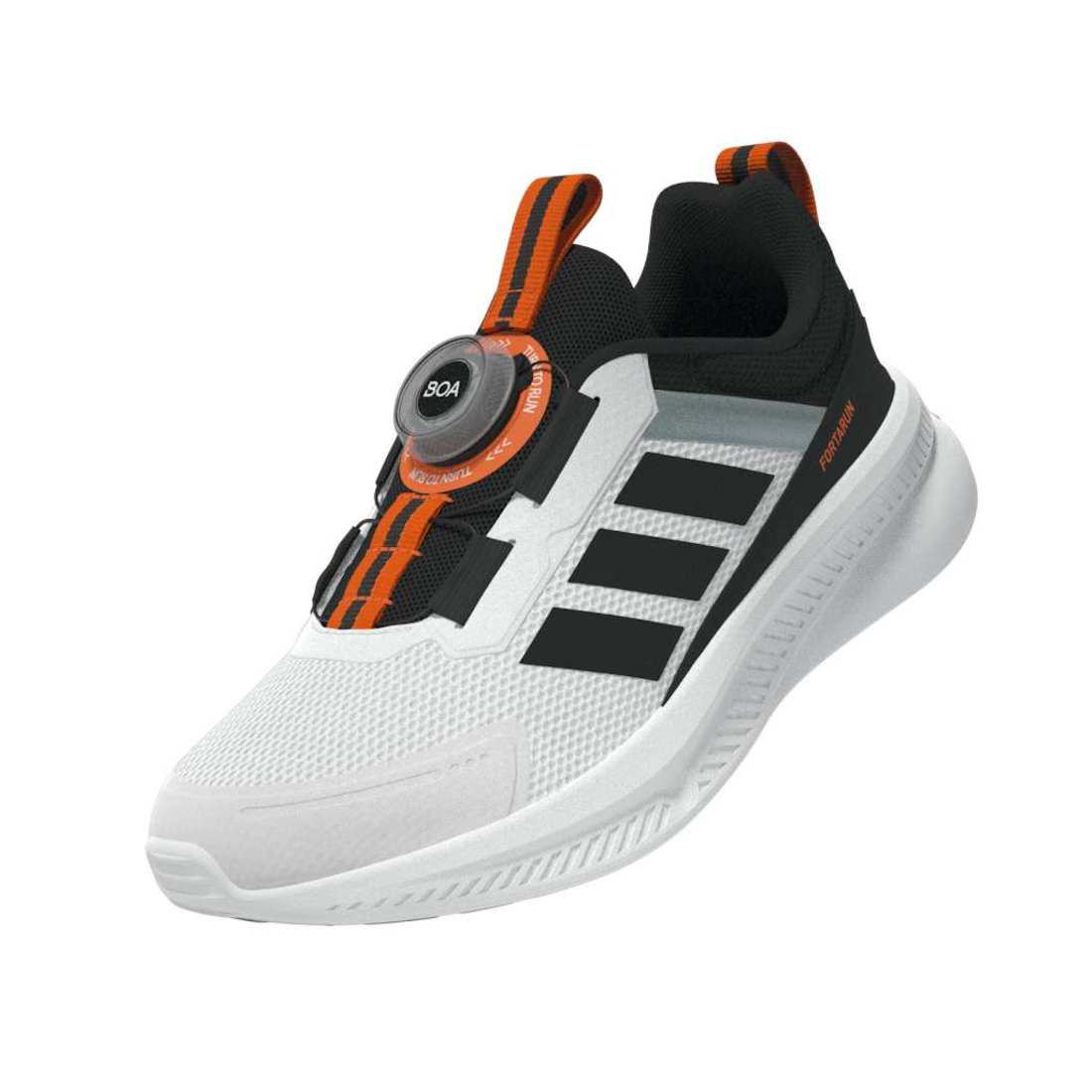 ADIDAS Fortarun 4.0 Boa C kids performance in FTWR-WHITE/CORE-BLACK/IMPACT-ORANGE – product view