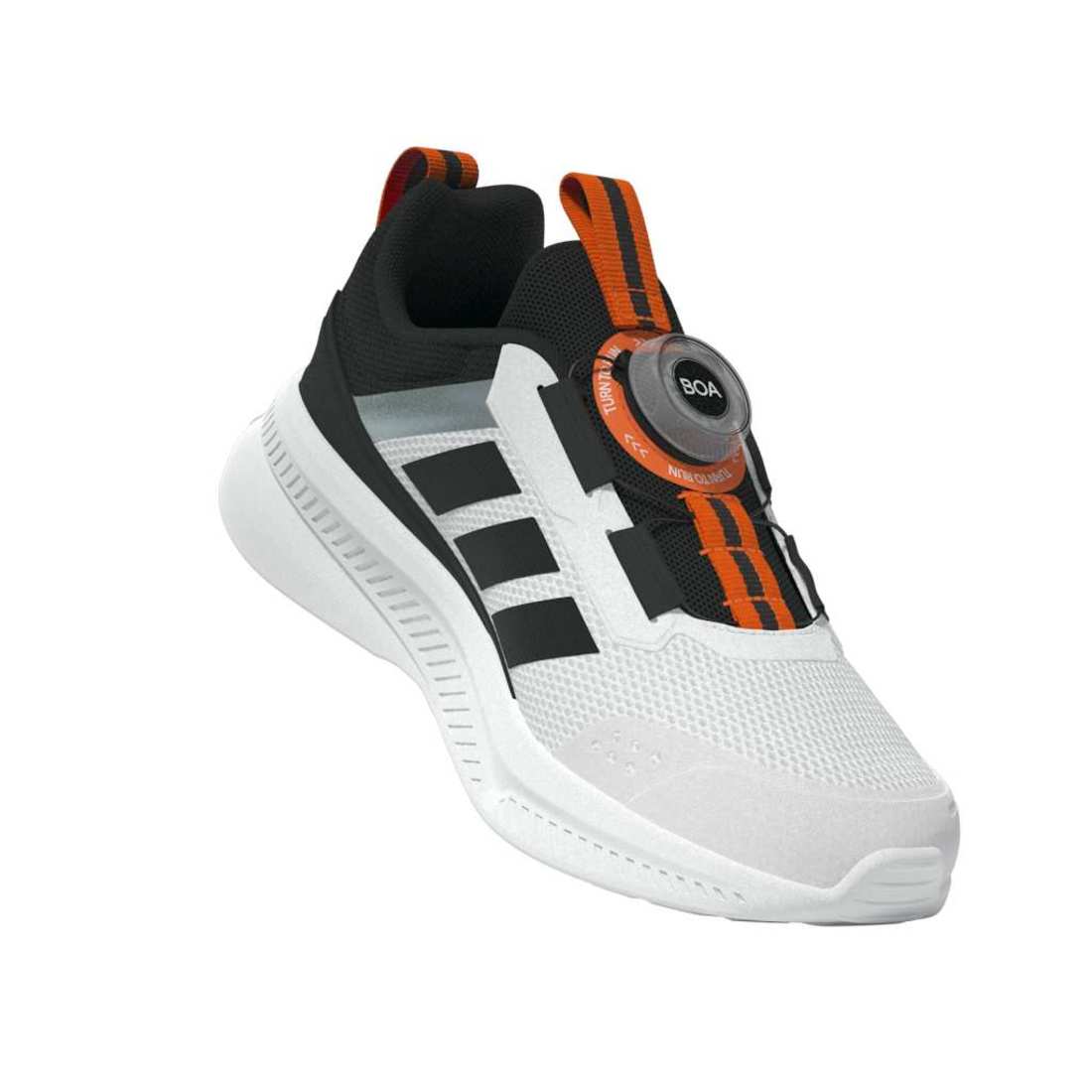 ADIDAS Fortarun 4.0 Boa C kids performance in FTWR-WHITE/CORE-BLACK/IMPACT-ORANGE – product view