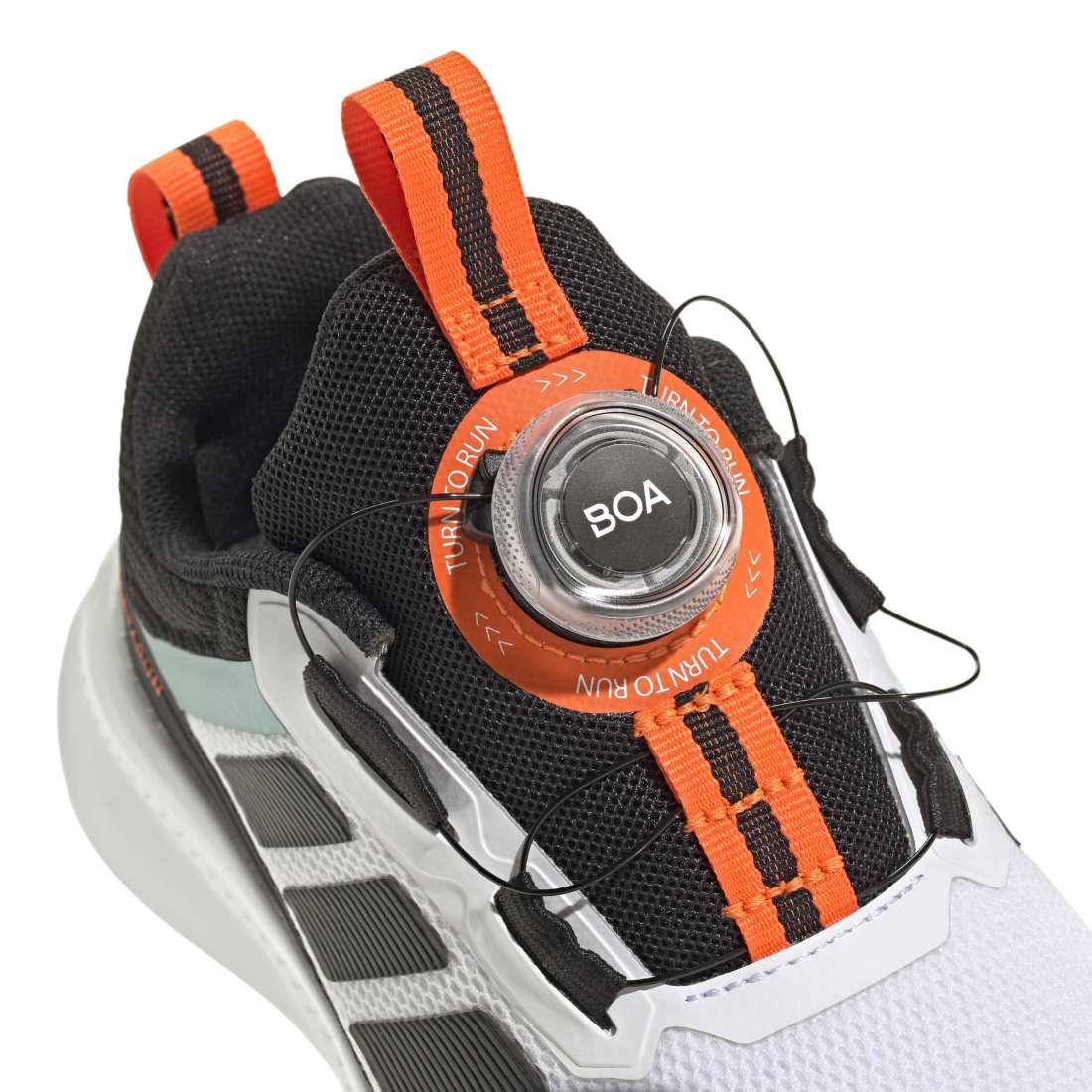 ADIDAS Fortarun 4.0 Boa C kids performance in FTWR-WHITE/CORE-BLACK/IMPACT-ORANGE – product view