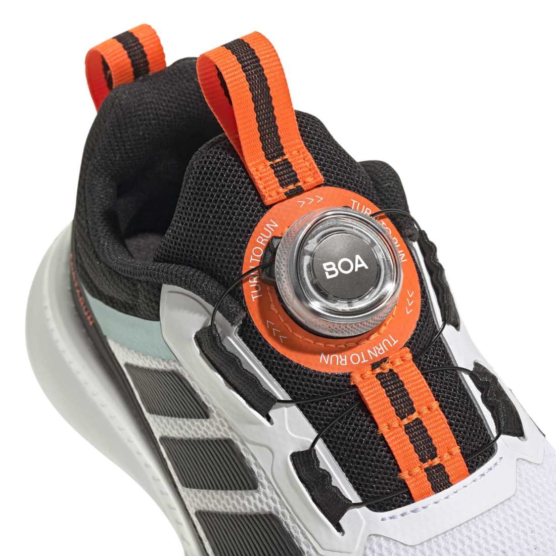 ADIDAS Fortarun 4.0 Boa C kids performance in FTWR-WHITE/CORE-BLACK/IMPACT-ORANGE – product view