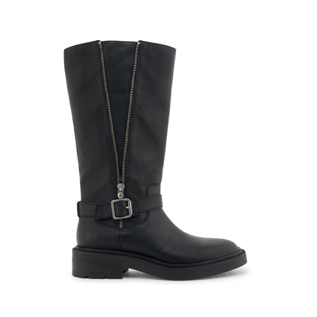 KENNETH COLE Armie Black Women motoBooties in black leathermid-calf 