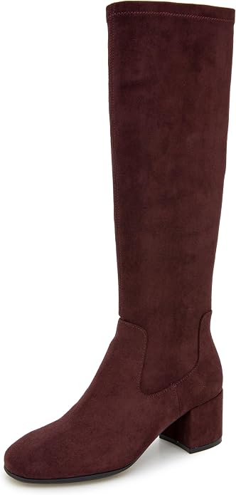 KENNETH COLE Rida Stretch Boot in Burundy Women Dress Tall boots for fall
