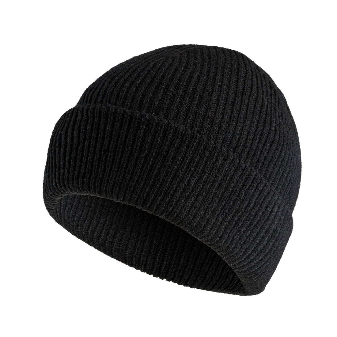 LASKA 77-141 Ribbed Knitted Beanie Men Hats Black - product view