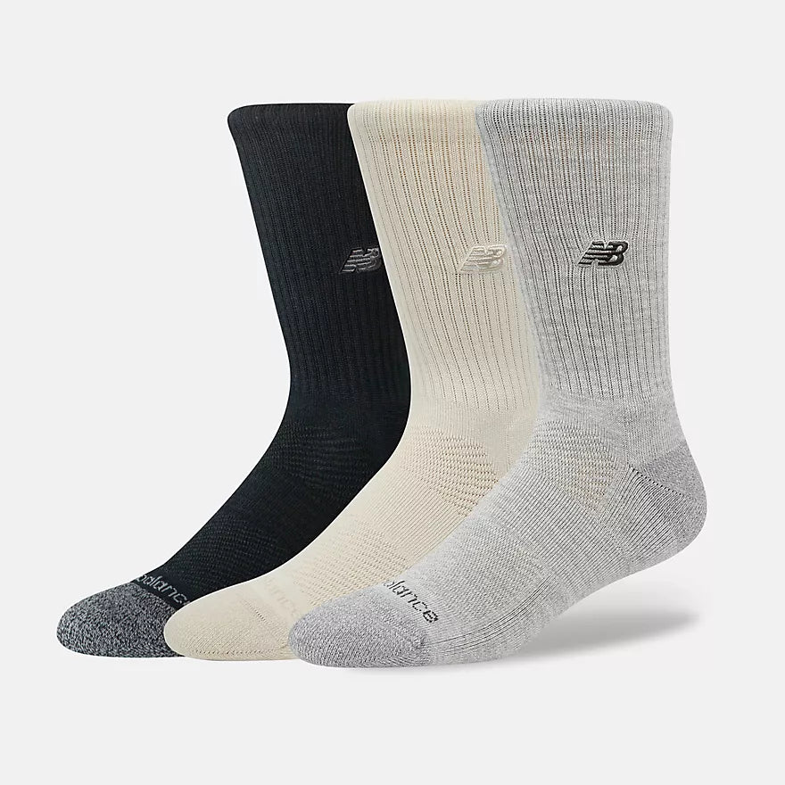 New Balance Active Premium Crew 3 packs Acc Socks in black- product view